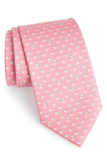 Men's Salvatore Ferragamo Felix Print Silk Tie, Size - Pink