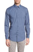 Men's Calibrate Trim Fit Solid Dress Shirt .5 32/33 - Blue