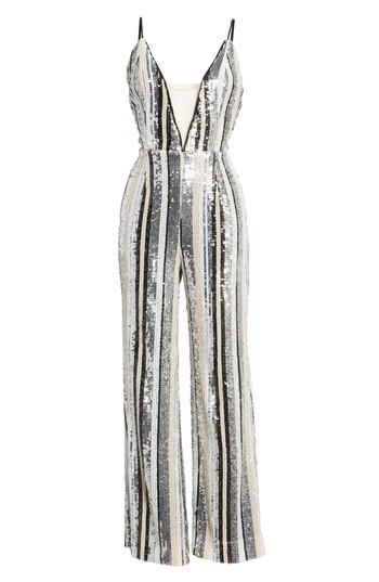 Women's Nbd Serena Sequin Jumpsuit - Black