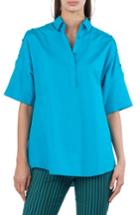 Women's Akris Punto Button Shoulder Kimono Blouse - Blue