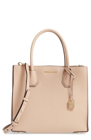 Michael Michael Kors 'medium Mercer' Leather Tote - Beige