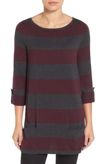 Petite Women's Caslon Knit Tunic, Size P - Burgundy