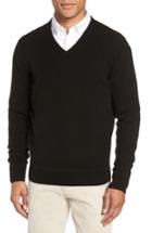 Men's Nordstrom Men's Shop V-neck Cashmere Sweater - Black
