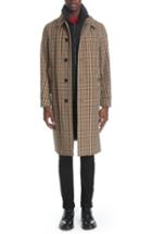 Men's Burberry Lenthorne Check Car Coat With Detachable Vest - Brown