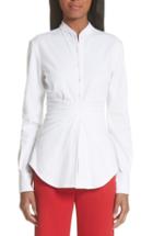 Women's Adam Lippes Asymmetrical Ruffle Silk Crepe Blouse