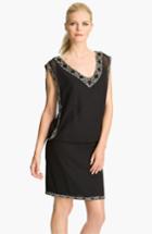 Women's J Kara Beaded Trim Chiffon Blouson Dress