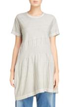 Women's Y's By Yohji Yamamoto Longline Washed Cotton Tee - Grey