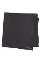 Men's Lanvin Solid Silk Pocket Square, Size - Black