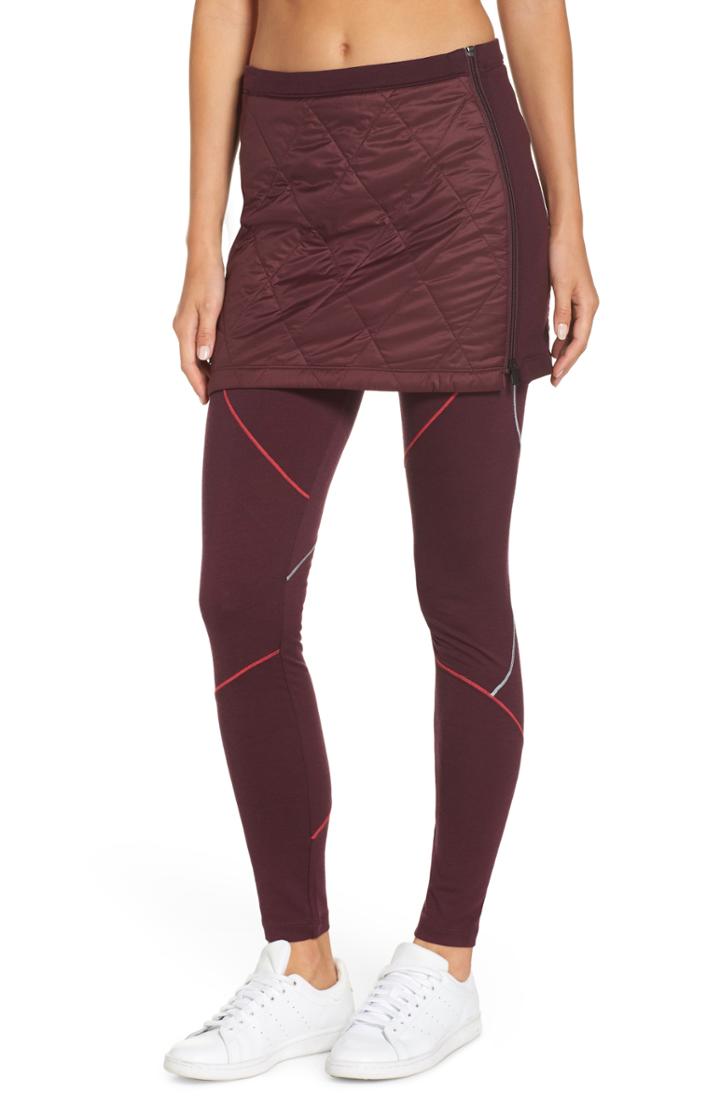 Women's Icebreaker Helix Quilted Wool Blend Skirt - Burgundy