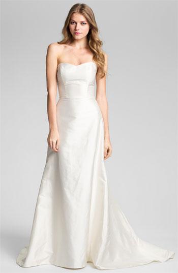 Women's Caroline Devillo 'elizabeth' Fluted Silk Dress