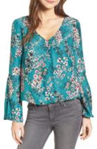 Women's Cupcakes And Cashmere Nadette Floral Blouse, Size - Green