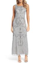 Petite Women's Pisarro Nights Scoop Back Embellished Gown P - Metallic