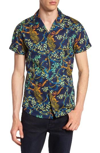 Men's Scotch & Soda Jungle Print Shirt - Blue