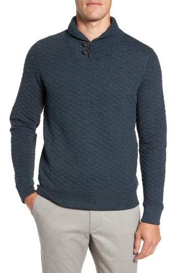 Men's Billy Reid Shawl Collar Pullover - Blue