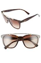 Women's Valentino 54mm Cat Eye Sunglasses - Dark Havana/ Light Gold