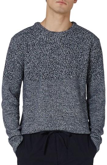 Men's Topman Zigzag Sweater, Size - Blue
