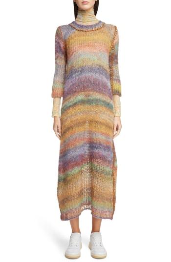 Women's Acne Studios Space-dye Stripe Sweater Dress - Coral