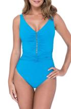 Women's Profile By Gottex Cocktail Party One-piece Swimsuit - Blue/green