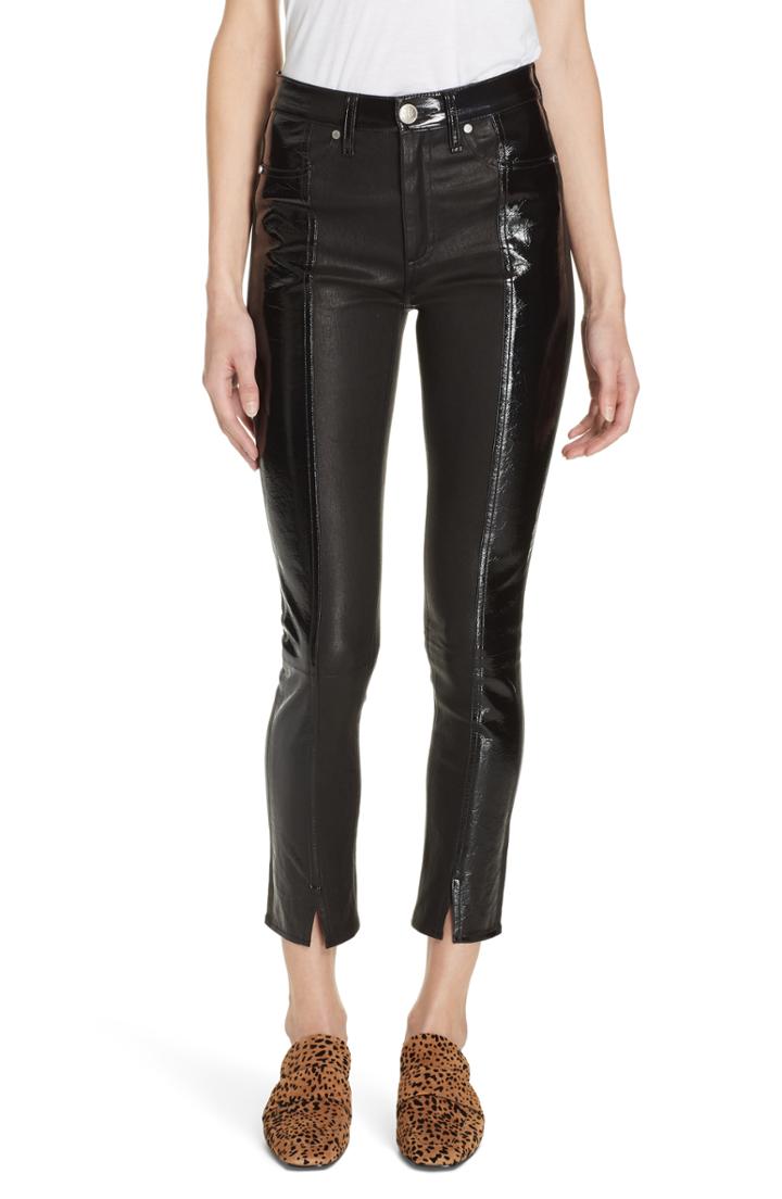 Women's Rag & Bone Evelyn Skinny Lambskin Leather Pants - Black