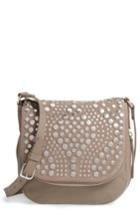 Vince Camuto Bonny Studded Leather Crossbody Bag - Grey