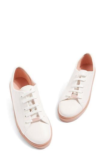 Women's Topshop Crush Waterproof Contrast Sole Sneaker .5us / 36eu - White