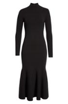 Women's Lewit Flared Hem Midi Sweater Dress - Black