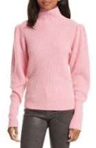 Women's Frame Wool & Cashmere Puff Sleeve Turtleneck Sweater - Pink