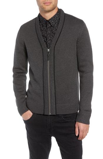 Men's The Kooples Fit Zip Cardigan, Size Small - Grey