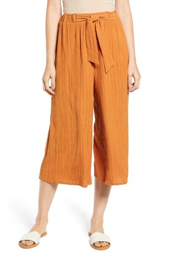 Women's All In Favor Crinkled Culottes - Brown