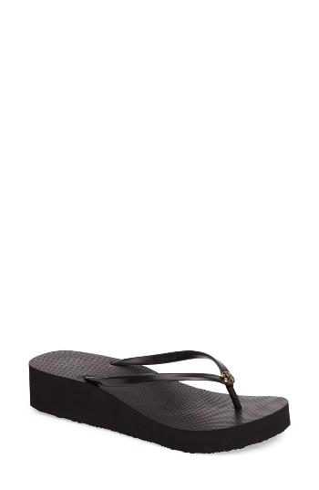 Women's Tory Burch Logo Flip Flop - Black