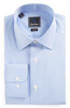 Men's David Donahue Slim Fit Check Dress Shirt .5 34/35 - Blue