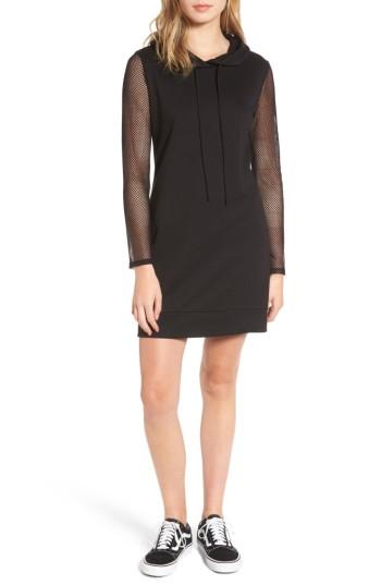 Women's One Clothing Mesh Sleeve Hoodie Dress