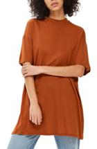 Women's Topshop High Neck Tunic Shirt - Metallic
