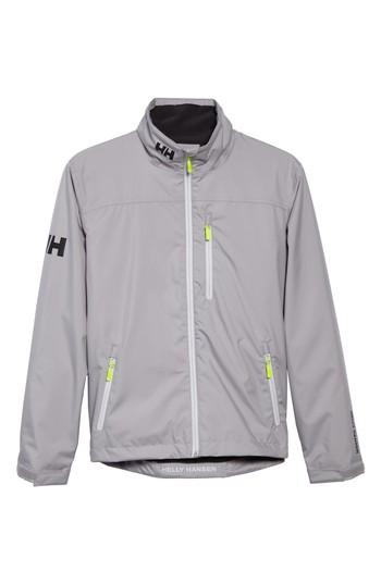 Men's Helly Hansen 'crew' Waterproof & Windproof Jacket - Grey