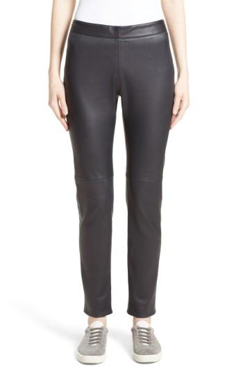 Women's Fabiana Filippi Side Zip Stretch Leather Leggings Us / 38 It - Black