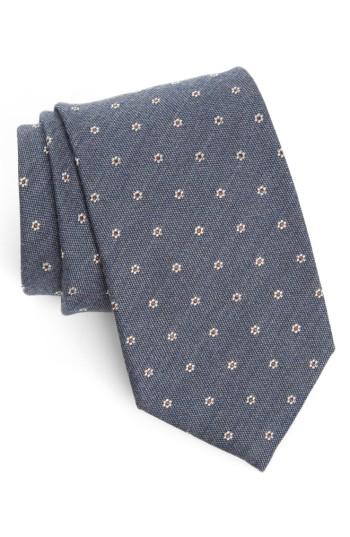 Men's Strong Suit Heather Floral Silk & Wool Tie, Size - Blue