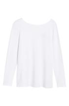 Petite Women's Halogen Reversible V-neck Tee - White