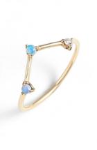 Women's Wwake Counting Collection Three-step Triangle Opal & Diamond Ring