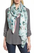 Women's Kate Spade New York Botanical Silk Scarf, Size - Green