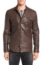 Men's John Varvatos Star Usa Leather Shirt Jacket - Brown