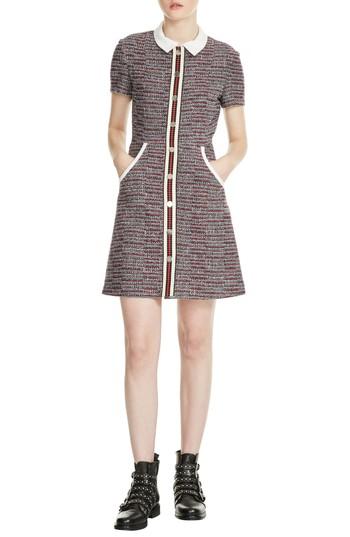 Women's Maje Renatelle Jacquard Fit & Flare Dress - Black