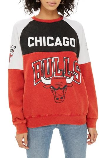 Women's Topshp X Unk Chicago Bulls Color Block Sweatshirt