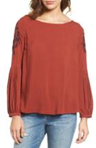 Women's Hinge Embroidered Blouse - Brown