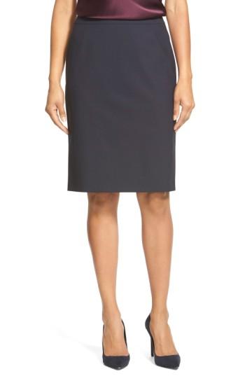 Women's Boss Vilea Tropical Stretch Wool Pencil Skirt - Blue