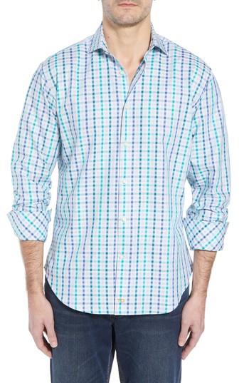 Men's Thomas Dean Regular Fit Check Sport Shirt - Green