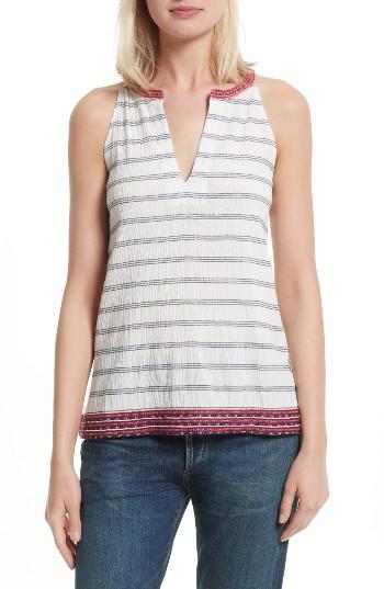 Women's Soft Joie Heather Embroidered Sleeveless Top - White