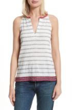 Women's Soft Joie Heather Embroidered Sleeveless Top - White