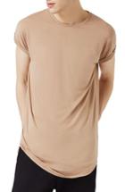 Men's Topman Cap Sleeve Longline T-shirt - Brown