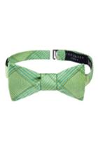 Men's Ted Baker London True Grid Check Silk Bow Tie, Size - Green