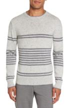 Men's Eleventy Donegal Stripe Cashmere Sweater, Size - Grey